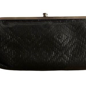 HOBO Leather Black Wallet with Textured Design